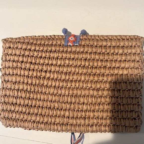 Fallon And Royce Straw Boho Summer Clutch Handbag - Picture 3 of 5